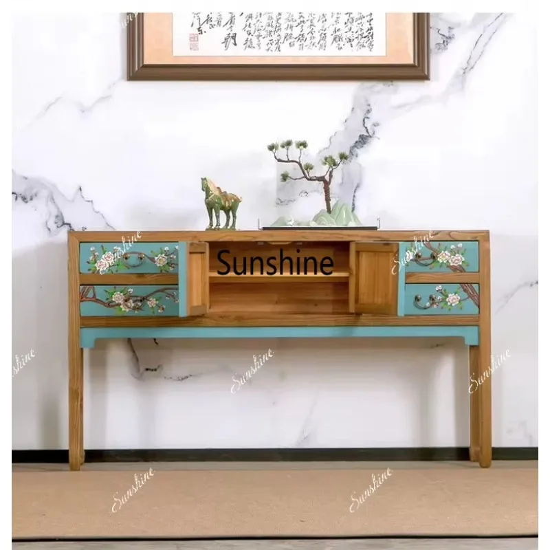 

Hand painted storage porch strip partition side cabinet