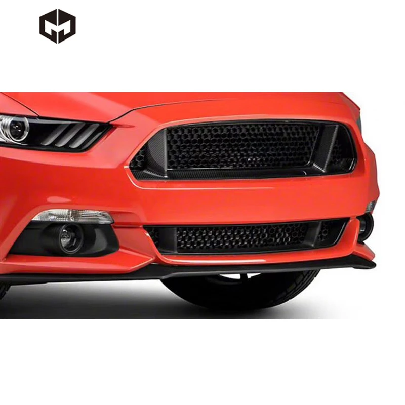 Carbon Fiber Front Center Bumper Centre Grill MUSTANG  Intake Grid Grille Car Accessories Body Kit for Mustang