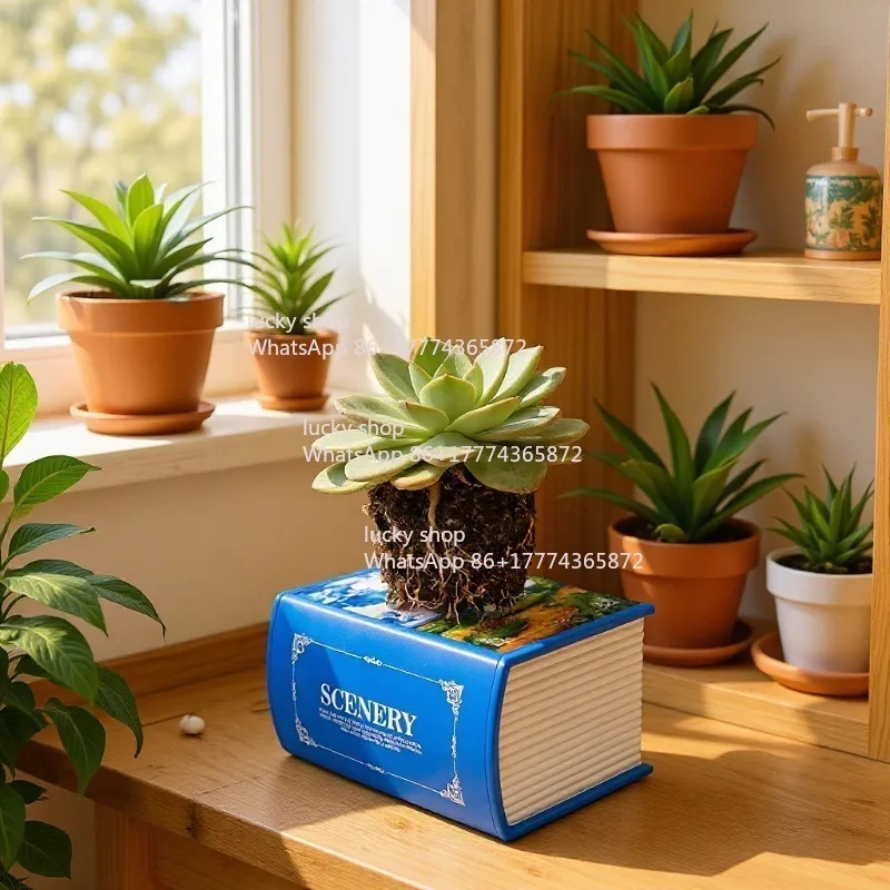 Potted Landscape Books - Creative Books Flower Pots, Give Life A Surprise, Meat on The Page