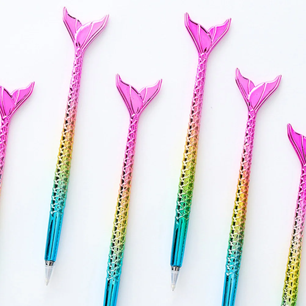 

4Pcs Ballpoint Pens Colorful Cartoon Mermaid Design Creative Signing Pens Student Stationery Supplies School Use