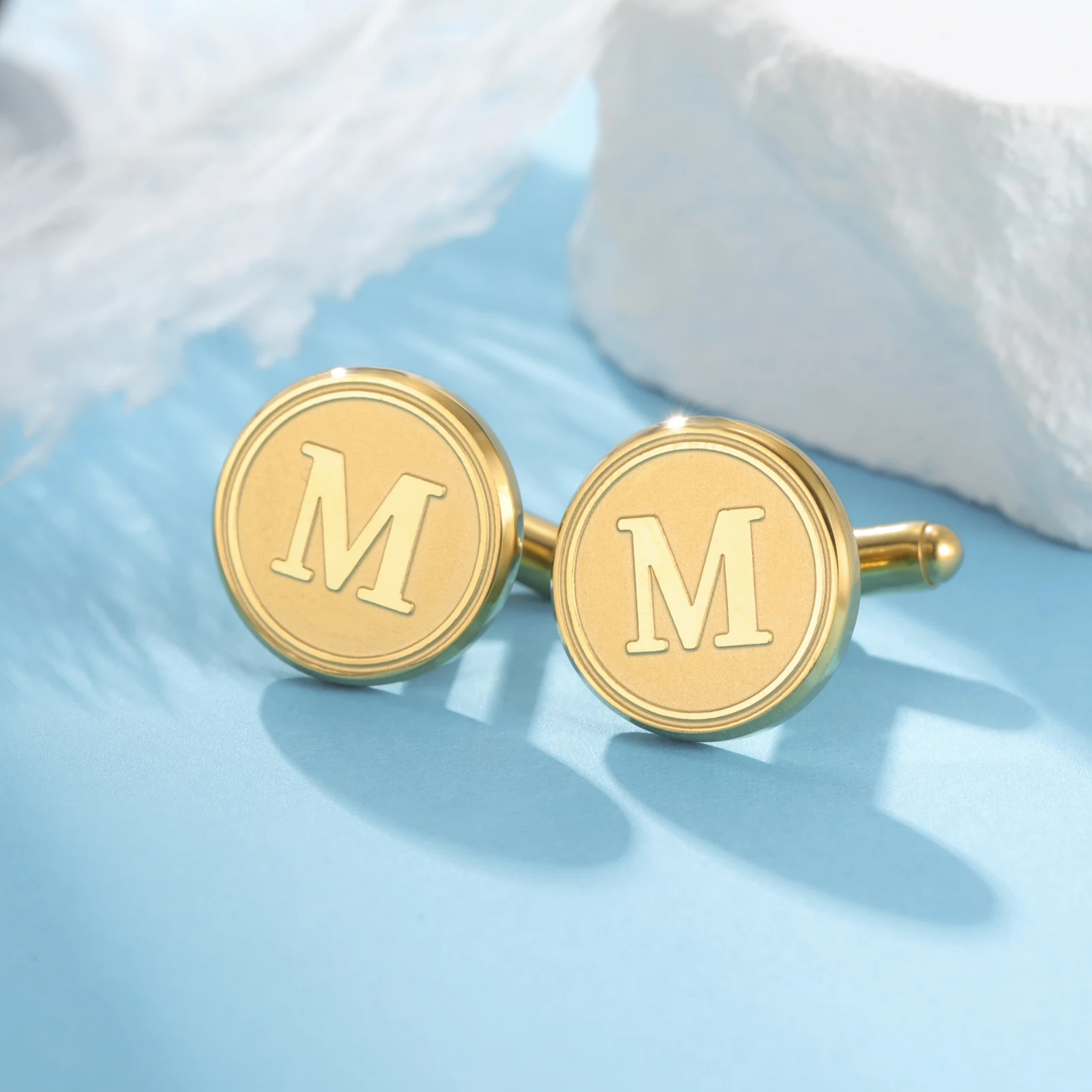 

Customized Initial Letter Cufflinks Personalized Alphabet Corrosion Cuff Link Men Fashion Jewelry Wedding Shirts Trend Gifts