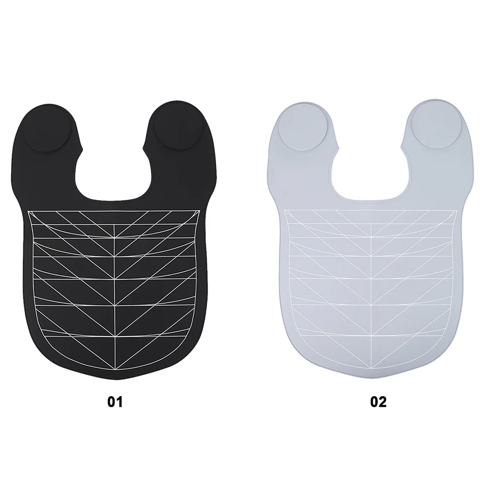 Silicone Hair Cutting Guide Collar Waterproof Hair Dye Shawl with Guidelines Salon Hairdressing Hair Cutting Pad for Salon Home