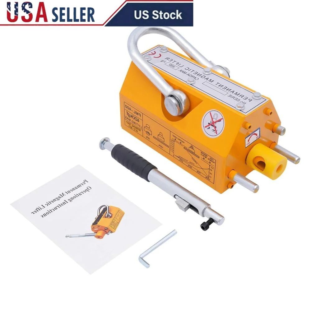 660lbs Steel Magnetic Lifting Permanent Lift Magnet Heavy Duty Hoist Shop Crane Board Rotation Control Easy Install Compact