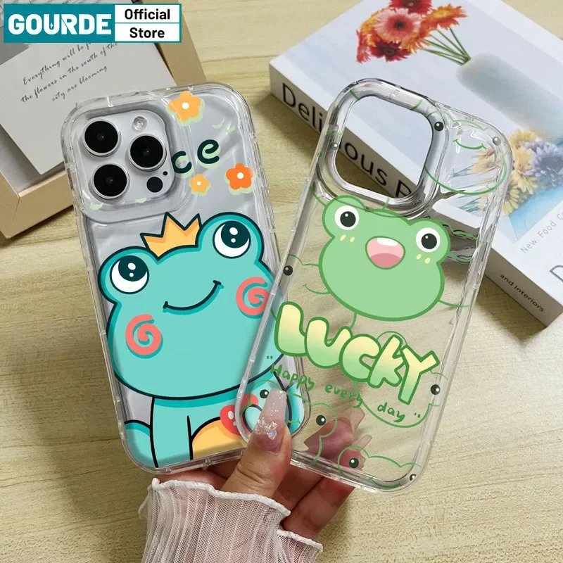 Gourde Funny Cute Casing Lucky Frog Pattern Phone Case for Iphone 15 14 12 13 11 Pro Max IP 7 8 Plus Iphon X XS XR Xs Max