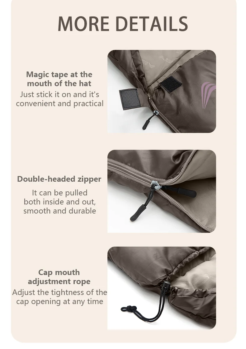 BISINNA Upgrade XL Camping-Winterschlafsack, leichter, breiter Schlafsack für Erwachsene, für Ausflüge, Outdoor, Wandern, Picknick, Angeln – Detail 13