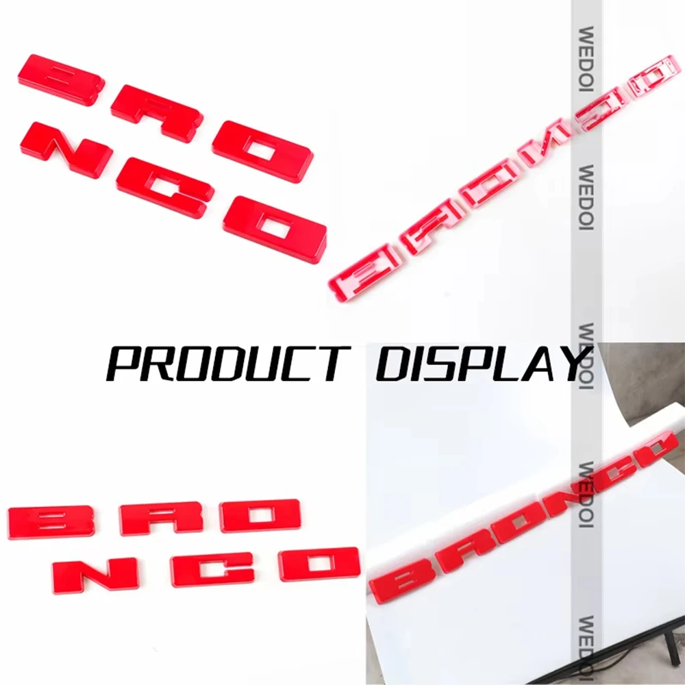 الجبهة ABS رسالة ملصق ل 2021-2022 فورد برونكو شعار رسالة غطاء الزخرفية المصد الأمامي مصبغة شعار غطاء الكسوة قطع غيار السيارات #2