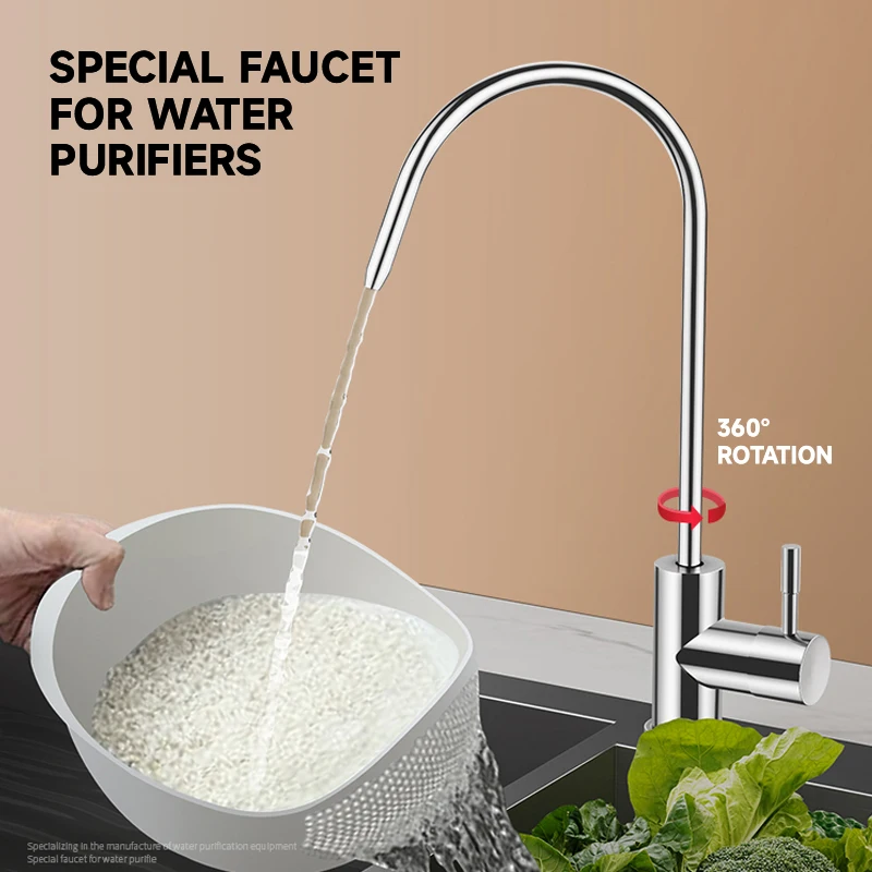 정수기용 특수 수도꼭지 1/4인치 연결 호스 직접 음용 주방 스테인리스 순수 정수기 액세서리