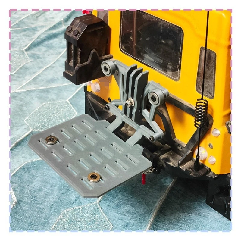 RC Crawler Tailgate Folding Storage Rack Part No‑drill Installation 1/8 Scale for MJX H8H customizable size RC Car Mod Accessory