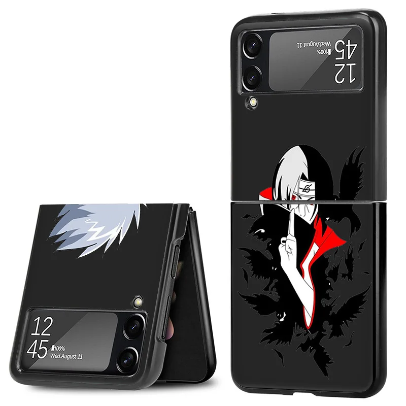 Matte Phone Case For Samsung Galaxy Z Flip6 5G Flip5 Flip4 Flip3 ZFlip 6 3 4 5 Anime N-Narutos Kakashis Hard Black Cover