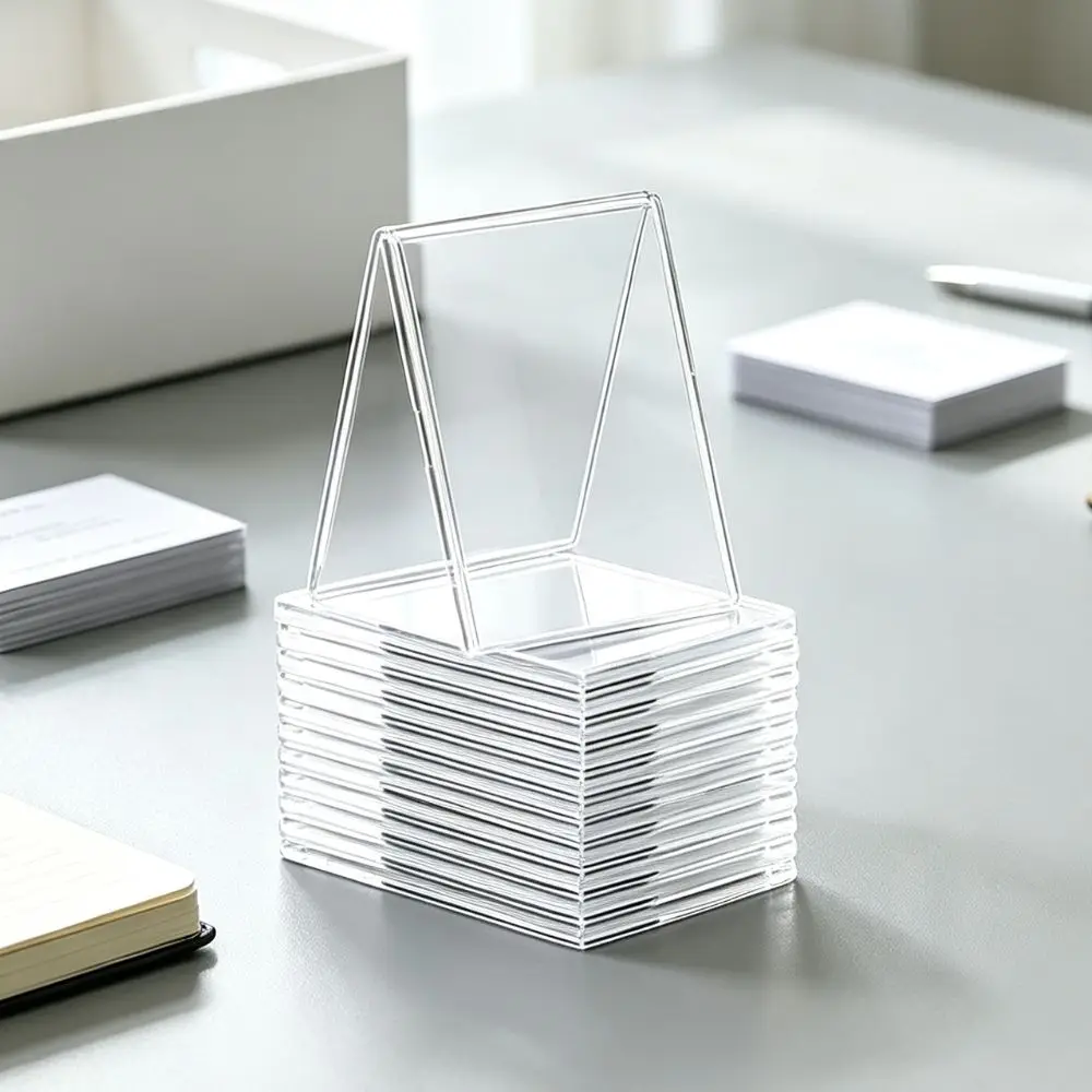 5/16pcs Clear Acrylic Trading Card Brick, Double-Sided Display Stand for Kpop Photocard, Collection Storage YMY