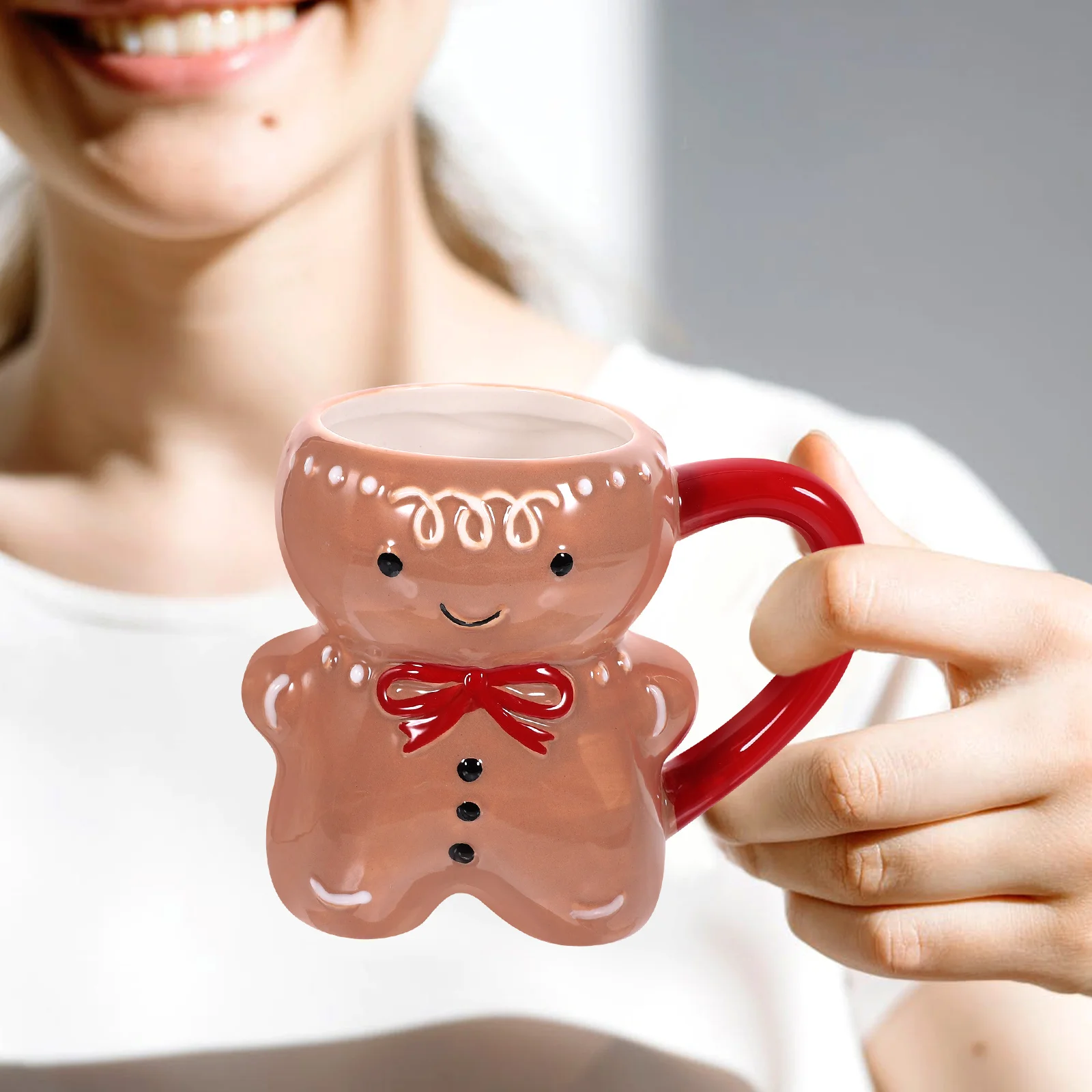 Porcelain Coffee Cup Gingerbread Man Chocolates Lovely Breakfast Set Water Mug Ceramics Mugs