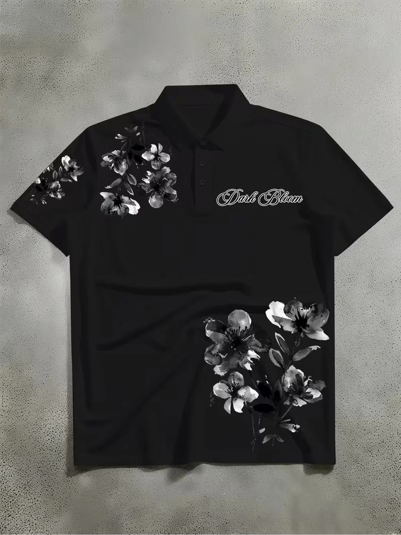 2026 new fashionable men's polo shirt, simple and fashionable print, classic American Gothic style, wearing a niche trend