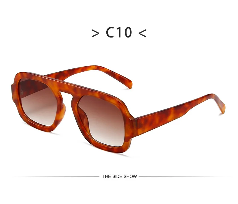 Mode quadratische Sonnenbrille Frauen neue Retro schwarz braun dicken Rahmen Pilot Sonnenbrille Frau Chic Polygon Leopard Shades UV400 – Detail 19