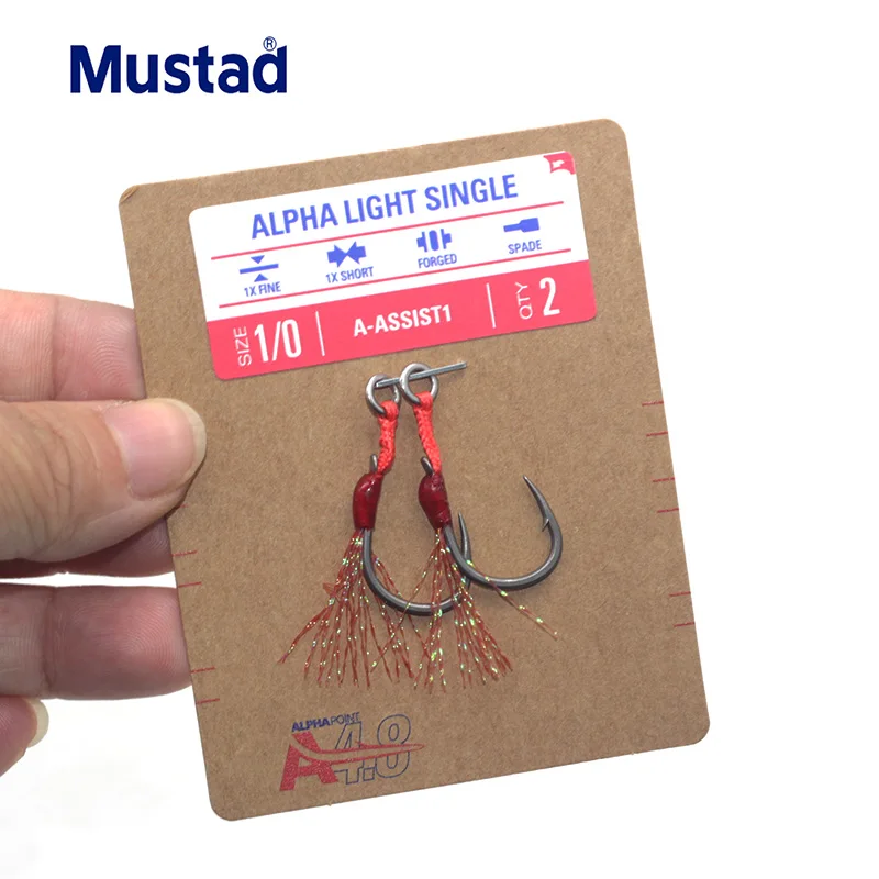 Mustad A-ASSIST1 Anzuelo Simple Ligero con Placa de Hierro y Flash - imagen 3