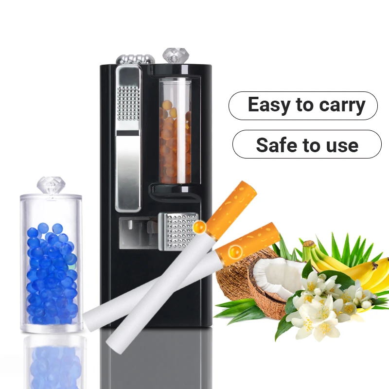 Caja de empuje negra mezcla de frutas 100 Uds cigarrillo de sabor mixto mentol Popping con máquina de empuje explosión de caja de empuje