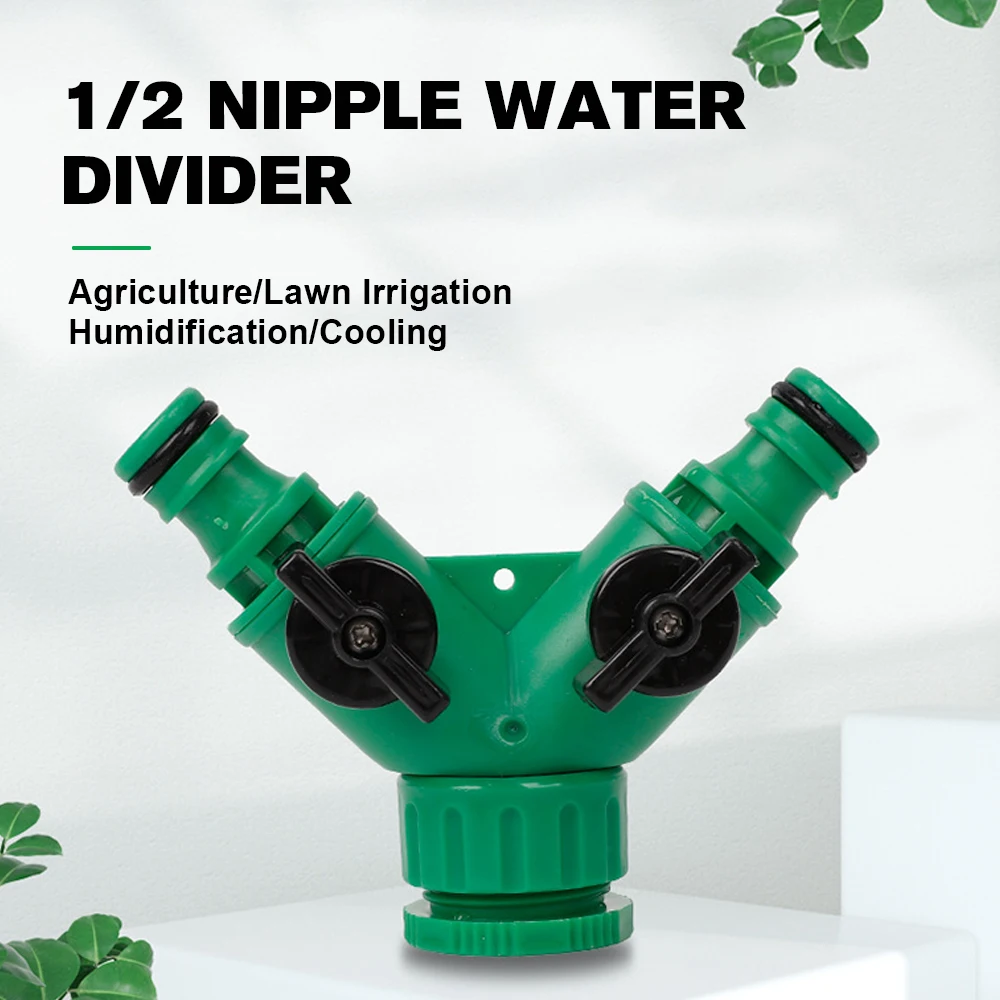 2 Way Garden Water Pipe Connectors Pipe Adapter Y Shape Hose Splitter Valve Three Way Plastic Valve With Switch