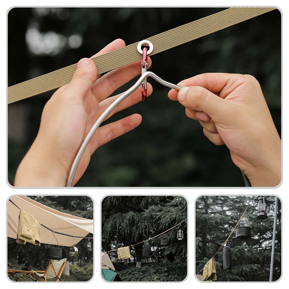 

1Set Outdoor Camping Tent Rope Hanging Strap Clothesline Portable Lightweight Tent Rod Multi-Use for Hiking Travel