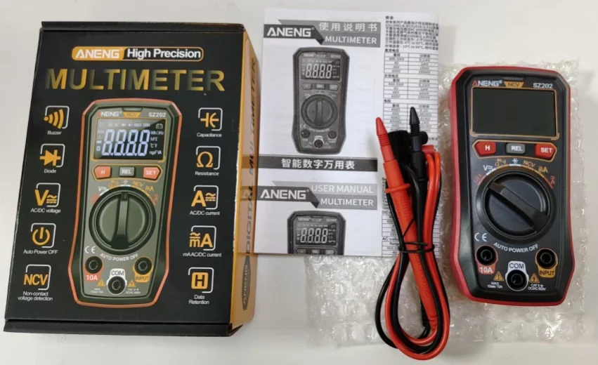 

ANENG SZ306 multimeter digital 1999 Counts Tester 600V AC/DC Voltage Diode Test 1Current Meter Buzzer Ohm Test electrician tools