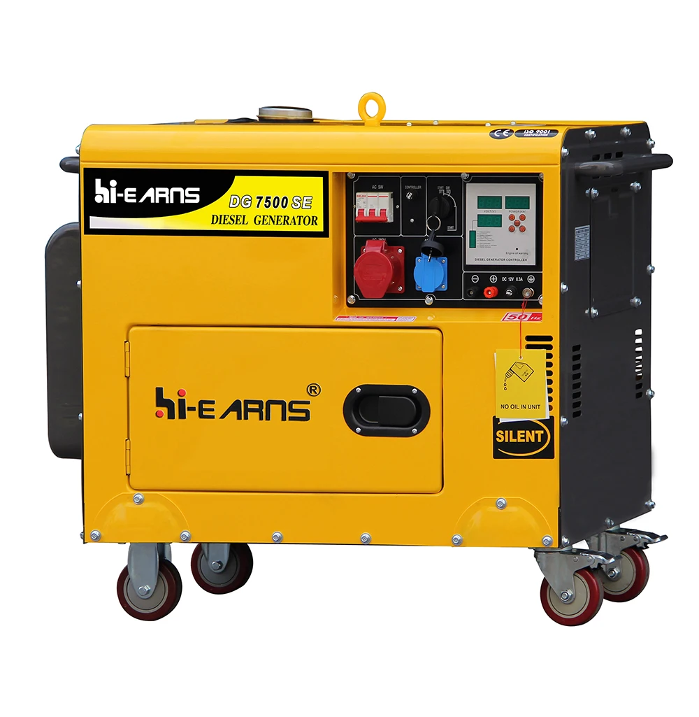 5.5kw Universal Wheels Three Phase Silent Type Diesel Generator Price