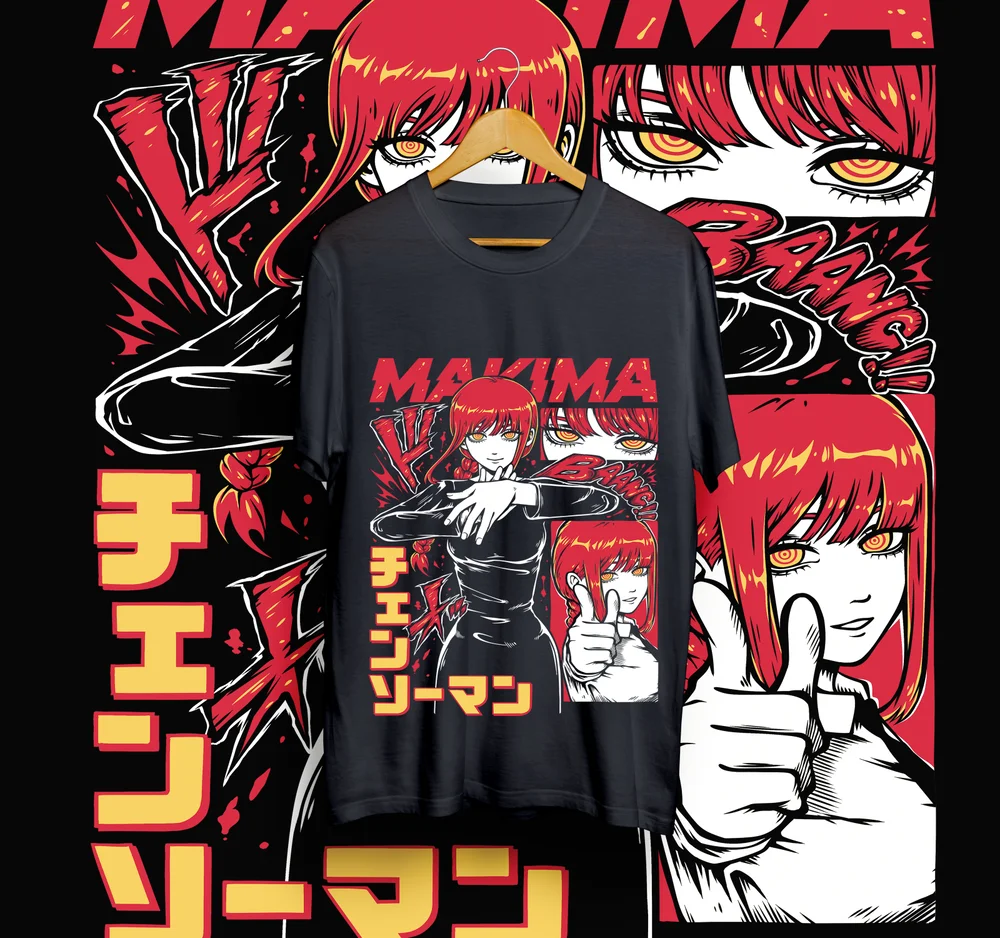 Denji & Makima Chainsaw Man T-Shirt PochitaAnime Manga Unisex T-Shirt All Size