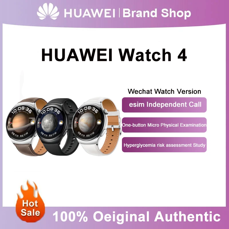 2023 NEW HUAWEI WATCH 4 Phantom Moon Black Fluorine Rubber Watch Strap One Key Micro Physical Examination eSIM Independent Call