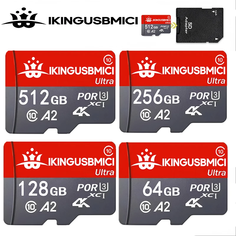 512GB 32GB 256GB Original SD Cards Memory Card Micro TF SD Card TF Cards Plug Play V10 for Dash Cam/Desktop/Router/Car DVR
