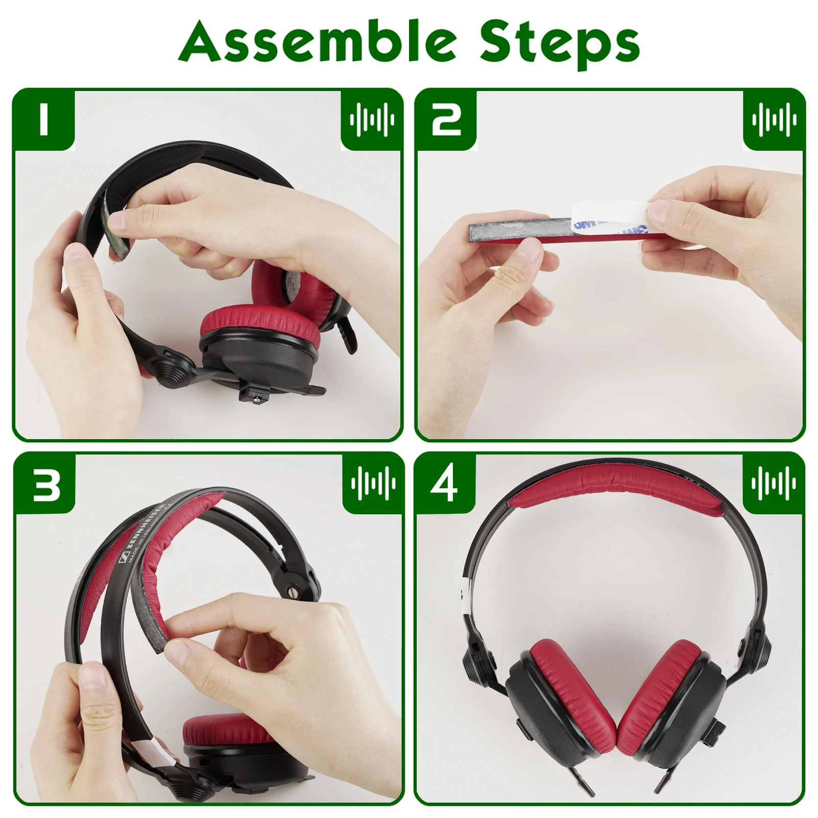 Geekria Protein Headband Pad kulit kompatibel dengan Sennheiser hd25 hd25 II HD25 Plus HD25 edisi khusus, Headphone