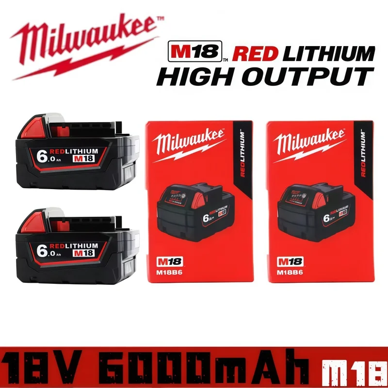 

Новая аккумуляторная батарея Milwaukee M18 6.0 Ач, 18 В, литий-ионная, высокопроизводительная, для беспроводных электроинструментов Milwaukee M18