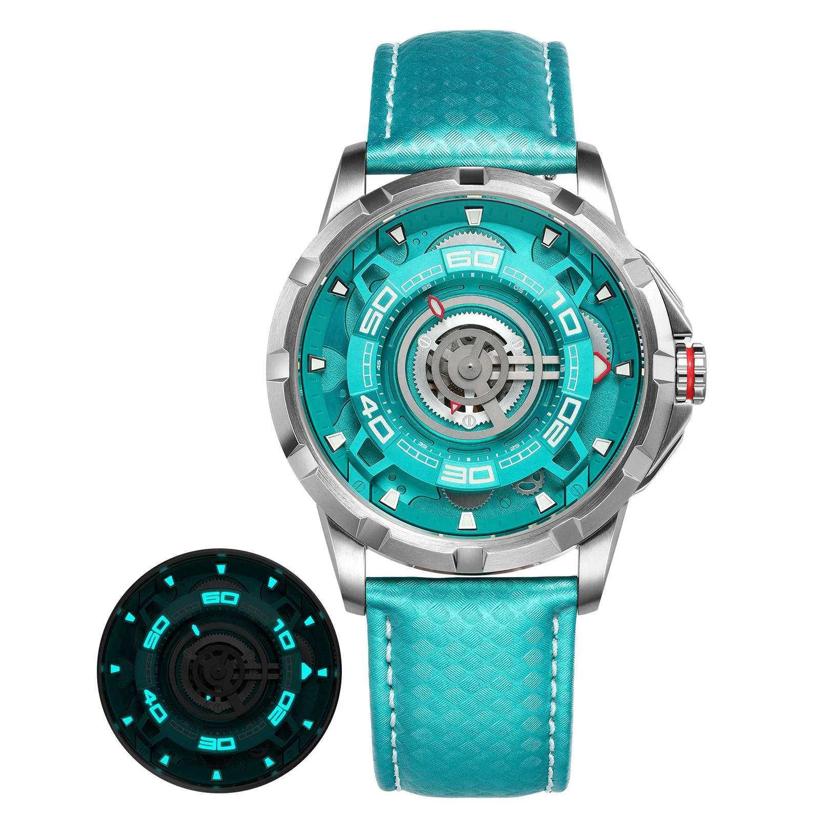 BERNY Automatic Men's Skeleton Watch 42mm 5ATM Sapphire