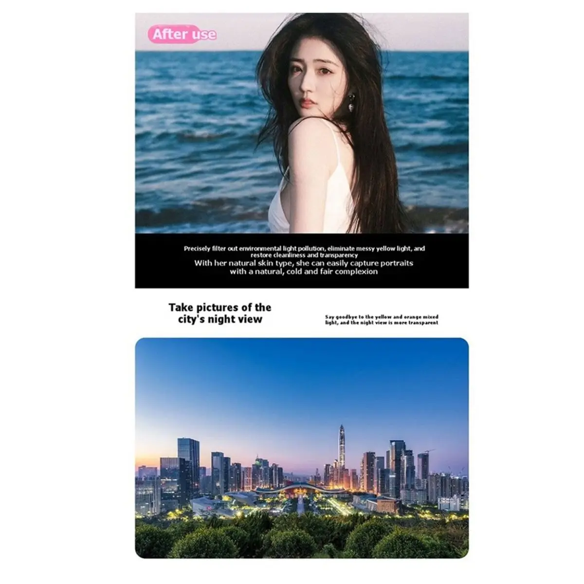 【~ New N07R】Lens Filter for Luna Ultra Magnetic Quick-Swap1-4 Black Soft+Natural Night Filters HD Optical Glass