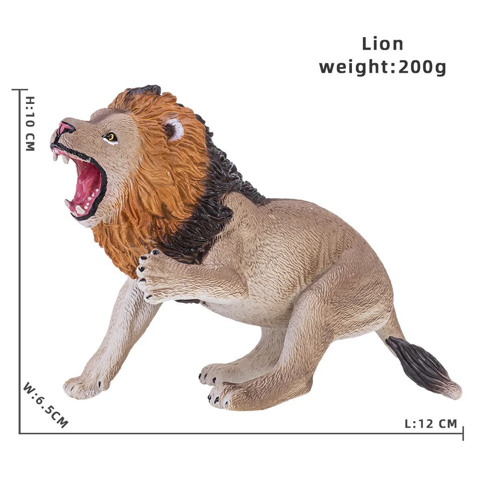 Solide Simulation Wild Zoo Tier Löwe Schnee Leopard Nashorn Bär Modell Action-figuren Elefant Tiger Spielzeug für Kinder – Detail 5