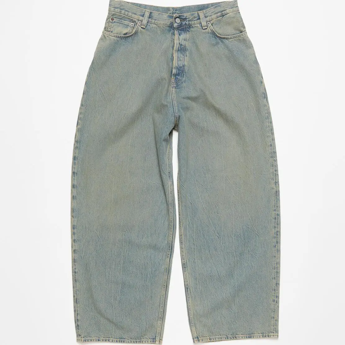 

Retro Faded Distred Wide Leg Jeans Loose Fit Youthful Sle Casual Summer Jeans for Young Men Straight Tube Long Trousers