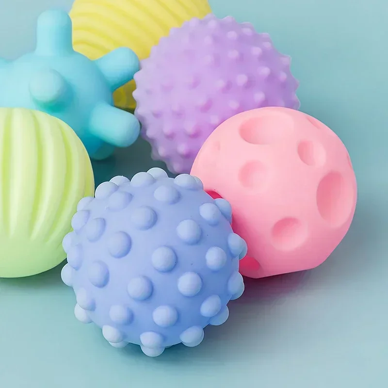 1/6Pcs Textured Multi Ball Set Newborn Baby Sensory Balls Toy Anti Bales Fidget Toys For Kids Hands Touch Tactile Massage Ball