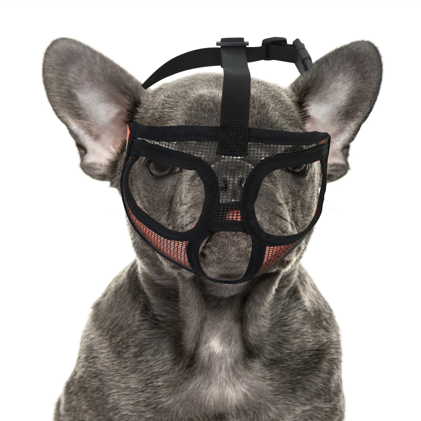 

Short Snout Muzzle ange M Medium Anti Bite for Muzzle For Medium Dogs French Bulldog Outdoor Pet Mouth Mask Adjustable