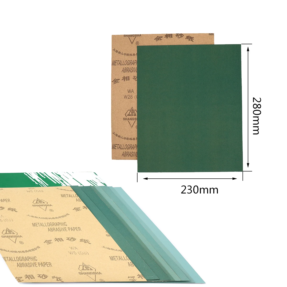 ディスクを研磨するための平らなサンドペーパーシート,1ピースのセット,230x280mm,5〜w70の乾燥紙,ガラス,木材研磨,工具