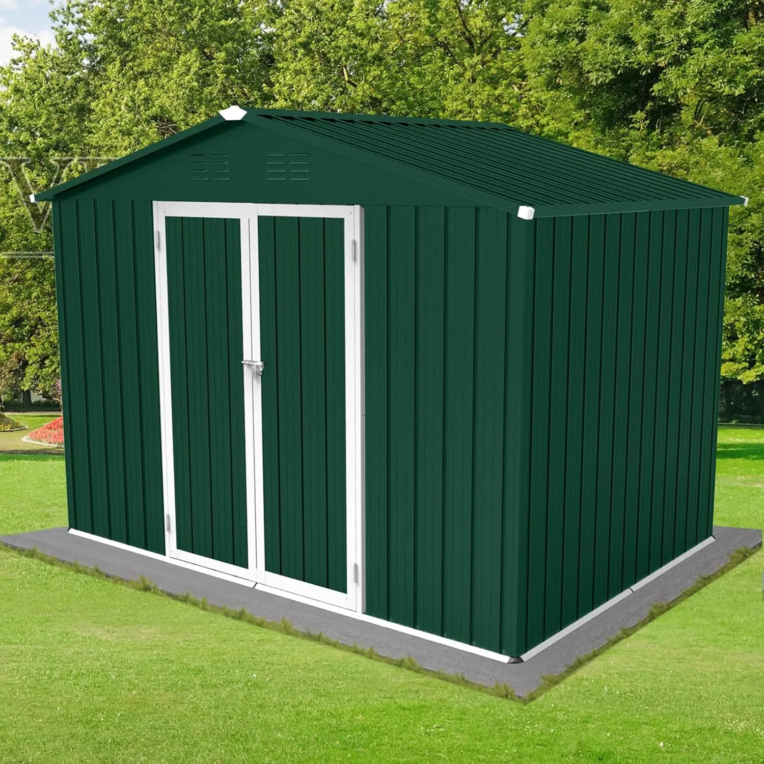 6x8 FT Outdoor Storage Shed with Punched Vents and Hinged Door/Padlock,Metal Aluminum Garden Sheds w/Waterproof Roofs,for Bike