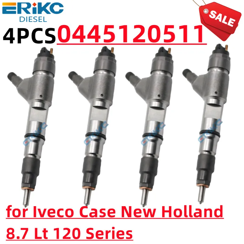 ERIKC 4PCS 0 445 120 511 Fuel Injector 0445120511 Common Rail Injection System 0 445 120 511 for Iveco Case New Holland