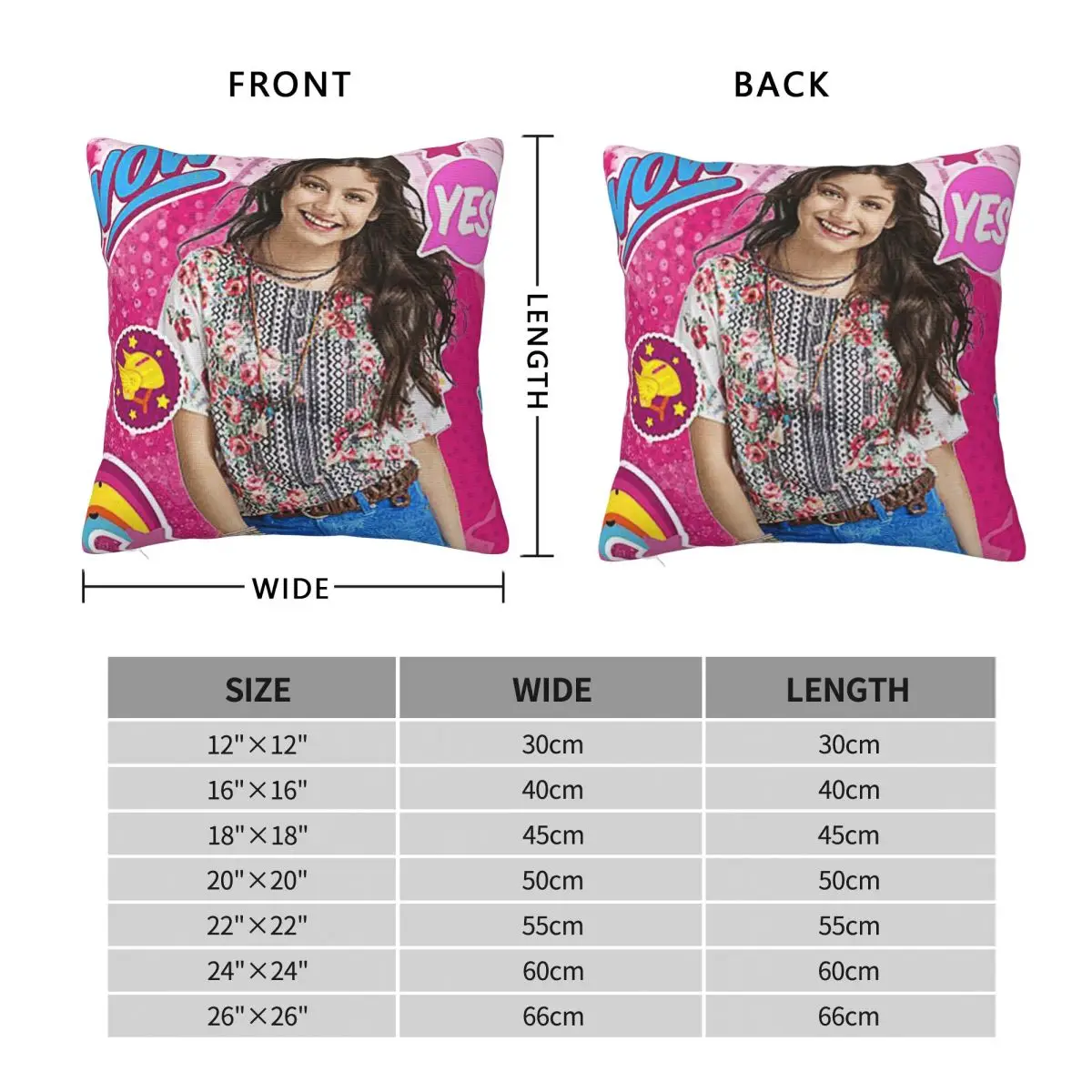 Soy Luna Argentinian Movie Poster Square Pillowcase Pillow Cover Cushion Zip Decorative Comfort Throw Pillow for Home Car