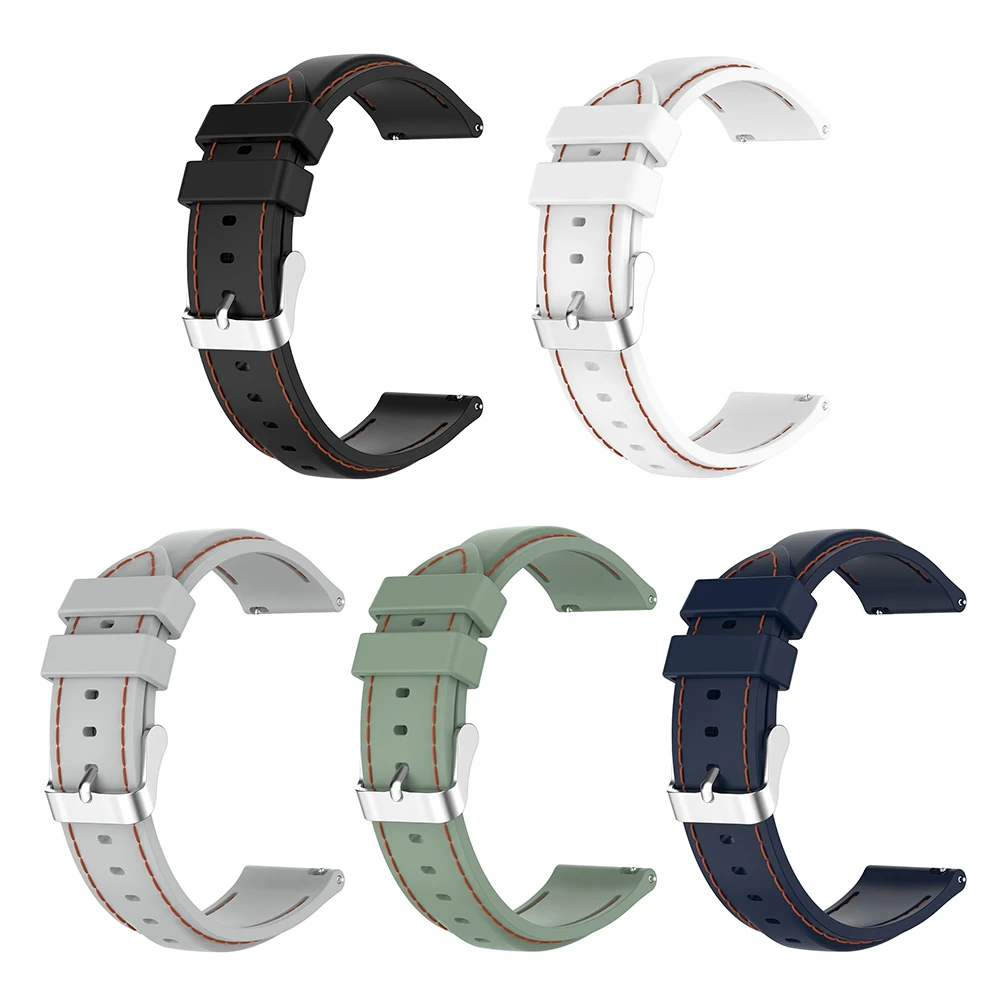 حزام الساعة أجزاء الديكور الخارجي 22 مللي متر سوار سيليكون لـ Ticwatch Pro 3/Ticwatch Pro 3 LTE سوار ساعة رياضي ناعم