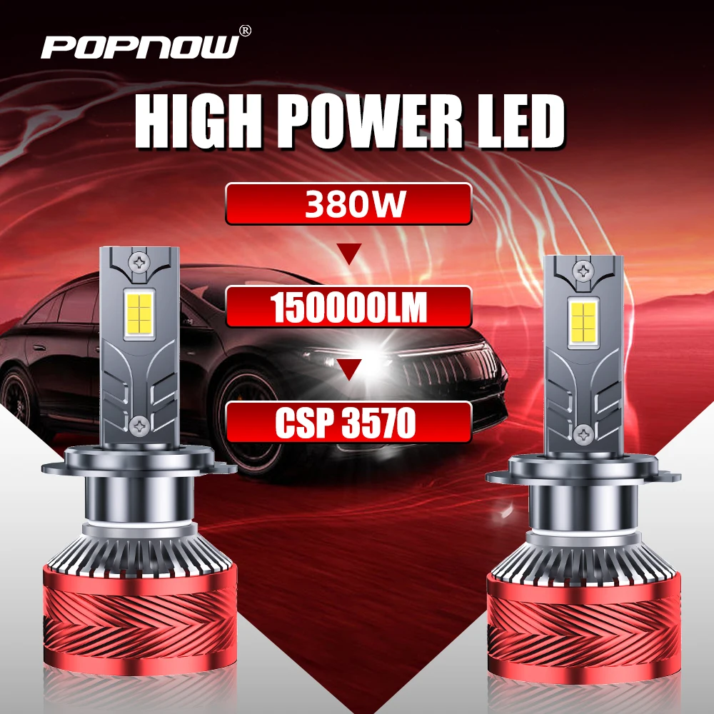 

H7 LED Car Headlight Bulbs 3570 CSP 150000LM 380W For Car H3 H1 9004 9005 9006 9007 HIR2 Turbo Lamp 6000K 12V Car Accessories