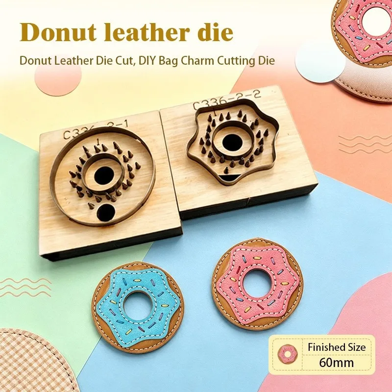 Donut Shaped Leather Die Cutting Template, DIY Leather Craft Bag Charm Cut Mold, Handmade Pendant Blank Cutting Tool