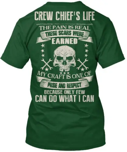 Crew Chief Pride And Respect Chiefs Life Pain T-Shirt Made in USA Size S to 5XL