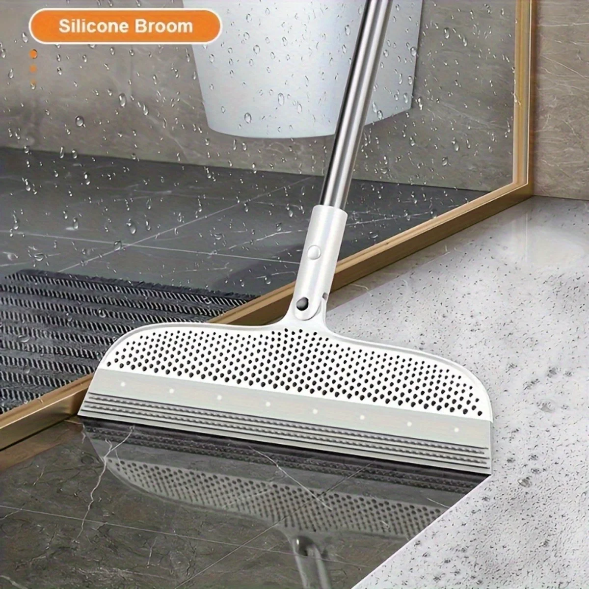 1 Stück multifunktionaler magischer Silikonbesen, flexibler Bodenschaber, Fensterabzieher, Wasserwischer für Glas, Fliesen, Badezimmer