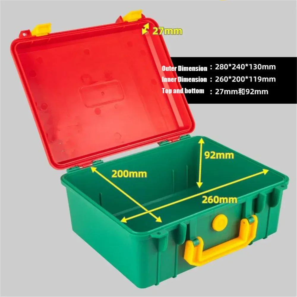 Imagem -06 - Abs Plastic Safety Instrument Tool Box Storage Toolbox Mala de Ferramentas do Equipamento Mala ao ar Livre com Espuma Dentro 280x240x130 mm