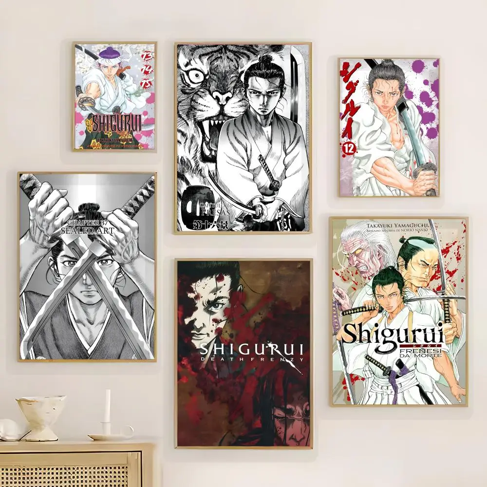 Anime S-Shigurui Poster, Wandkunstdruck, Poster für Wohnzimmer, Schlafzimmer, Heimdekoration