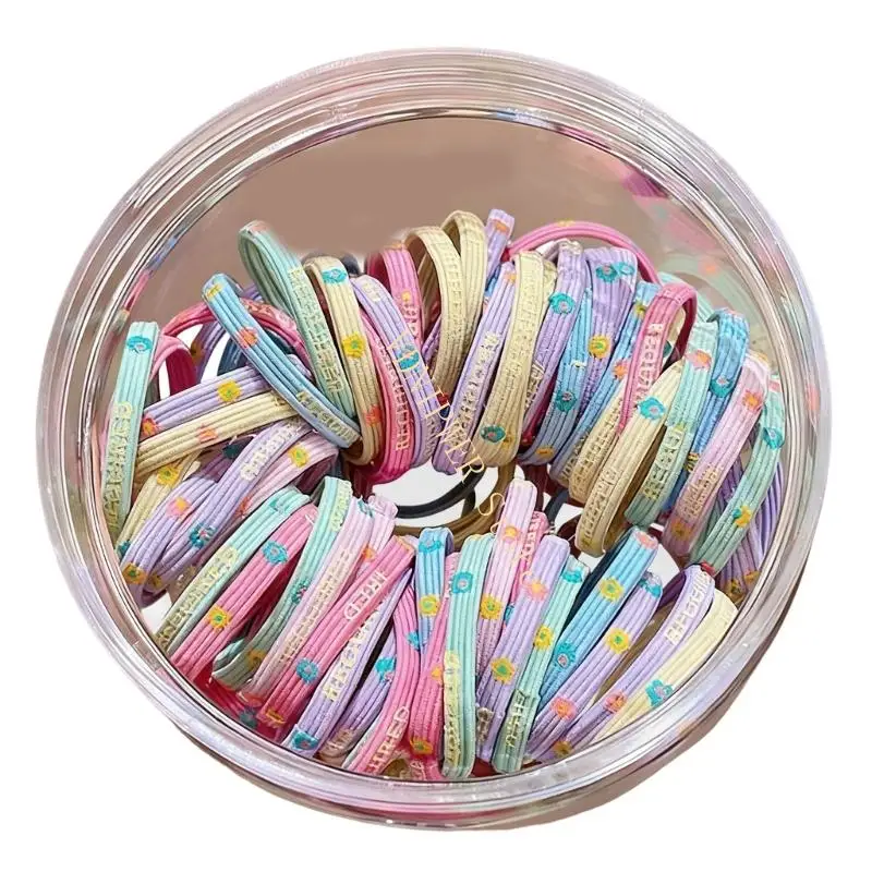 Accessori colorati per coda cavallo flessibili e qualità, stile tessuto spesso, anelli per capelli senza danni, D08E