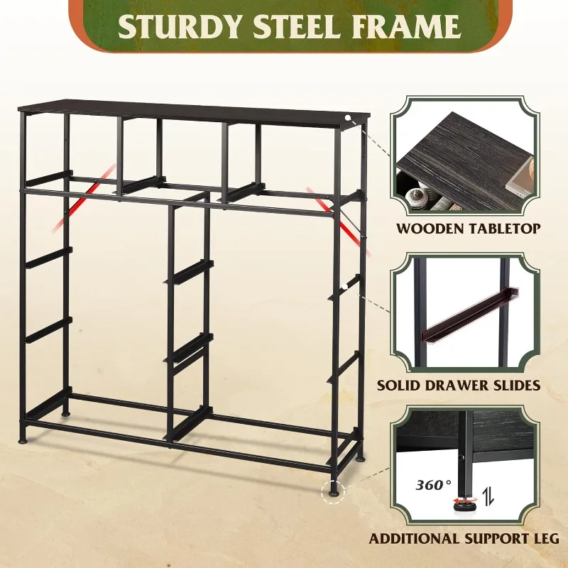 خزانة قماش مع 9 أدراج، برج تخزين طويل لغرفة النوم، المدخل، الخزانة، وحدة تنظيم الصدر مع صناديق قماش، فولاذ