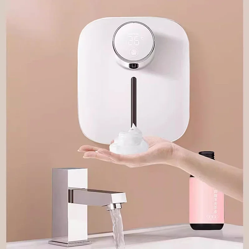 Kids Electronic Soap Dispensers Wall Mounted White Touchless Sensor Soap Dispensers Wall Mounted No Drill Bathroom Accessories