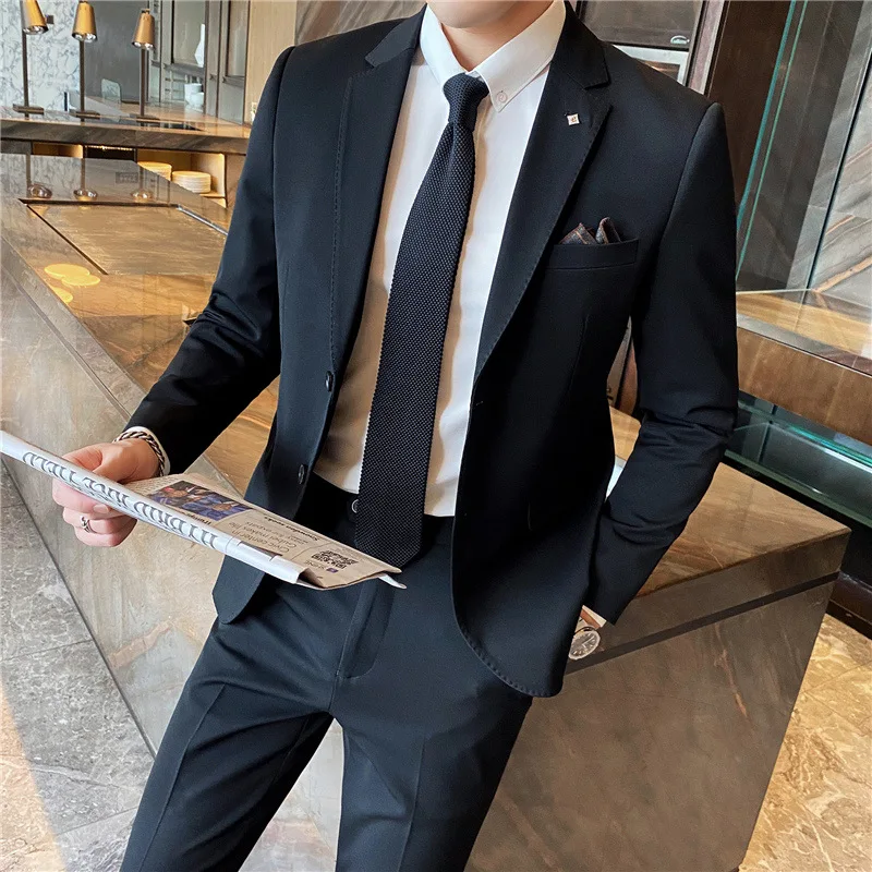 

X090 Men's two-piece suit business suit small suit Korean version slim fit best man groom wedding dress suit