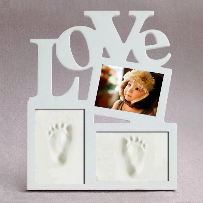 Neonatal Colored Hand and Foot Imprint Commemorative Photo Frame DIY Baby Body Model Imprints Photos Growth Souvenir 1 Year Gift